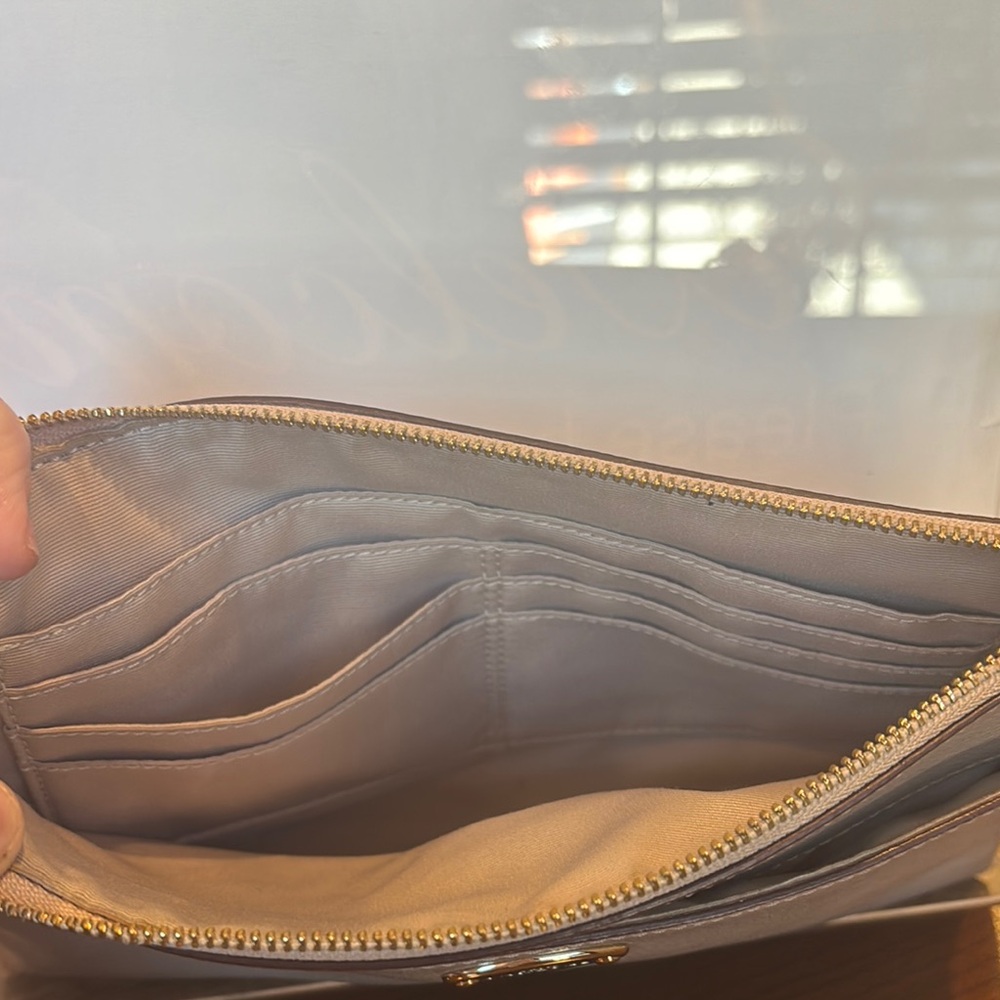 Coach Tan Leather Wristlet Clutch with Gold Hardware - Picture 3 of 9